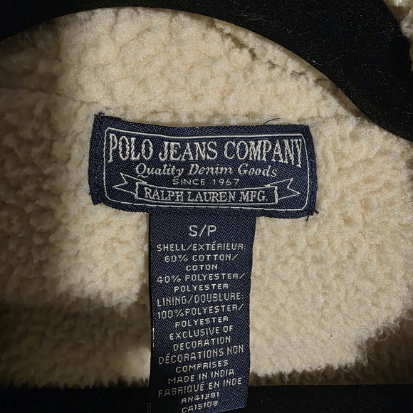Polo Jeans Company Ralph Lauren Cream Zip-Up Jacket with Logo Small - Picture 6 of 9